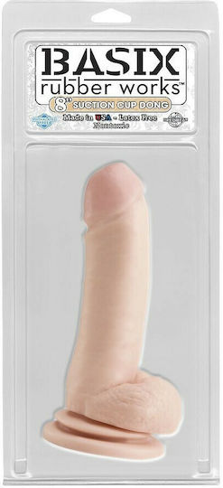 Basix Rubber Works Ρεαλιστικό Dildo με Όρχεις και Βεντούζα Light 20cm