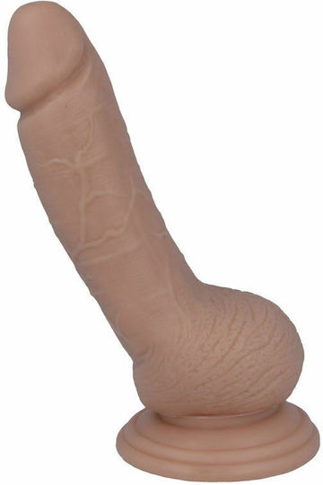 Intense Mr Intense Realistic Cock 8 Γυάλινο Dildo με Όρχεις και Βεντούζα Καφέ 17.6cm