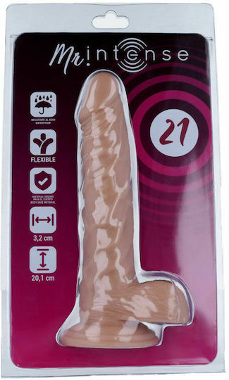 Intense Mr Intense Realistic Cock 21 Glass Dildo with Balls and Suction Cup Flesh 20.1cm