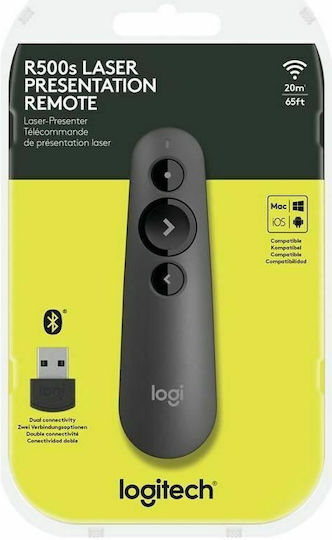 Logitech Prezentator R500s cu Laser Roșu și Taste Slideshow
