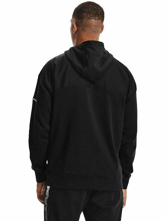 Under Armour Training Rival Men's Sweatshirt Jacket with Hood and Pockets Black