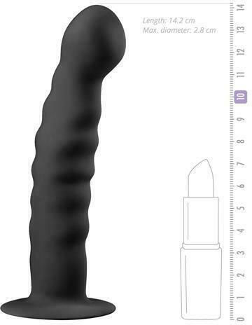Easytoys Silicone Dildo Πρωκτικό Dildo Μαύρο 14.2cm