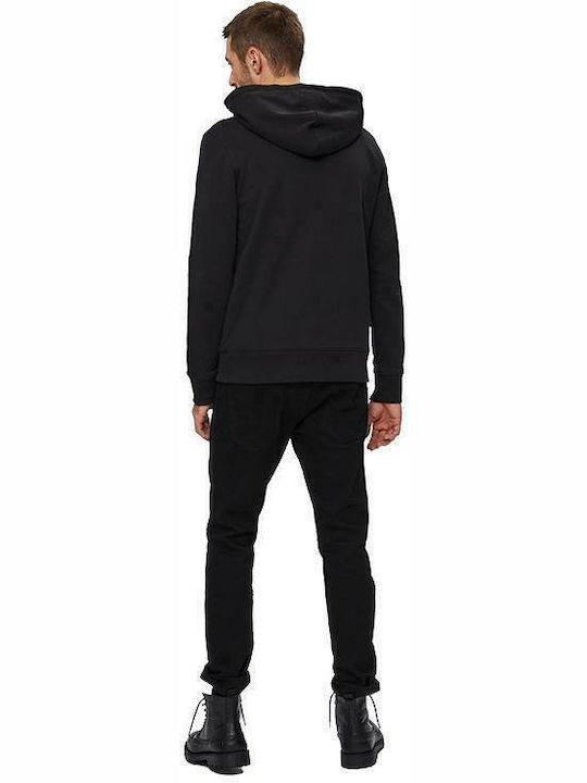 Selected Men's Sweatshirt with Hood and Pockets Black 16077368