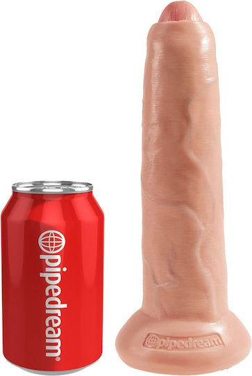 King Cock Uncut Glass Dildo With Suction Cup Flesh 23cm