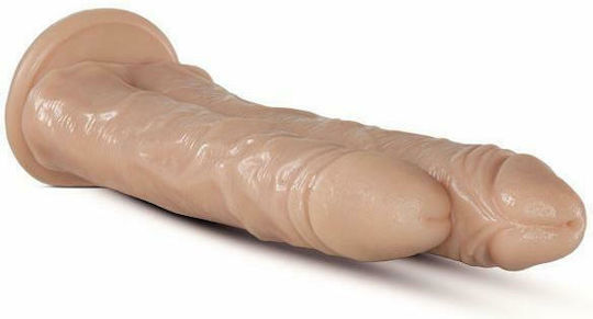 Dr. Skin Διπλό Dildo με Βεντούζα Vanilla 27cm