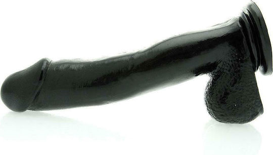 Basix Rubber Works Ρεαλιστικό Dildo με Όρχεις και Βεντούζα Μαύρο 30cm