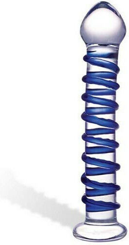 Glas Γυάλινο Dildo Blue 18cm