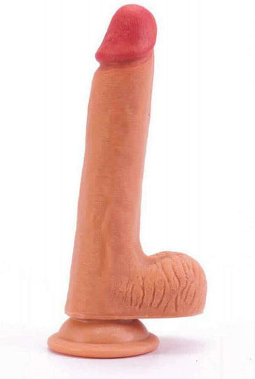 Lovetoy Nature Cock Dual layered Platinum Realistic Silicone Dildo with Scrotum & Suction Cup Flesh 20cm