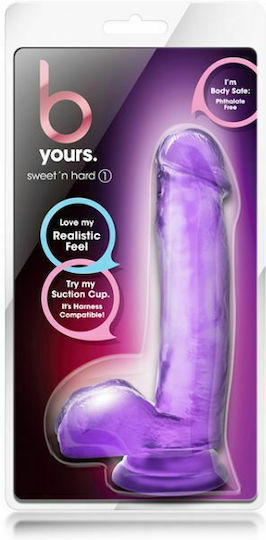 B Yours Sweet n' Hard 1 Realistisches Dildo mit Hoden und Saugnapf Purple 18cm