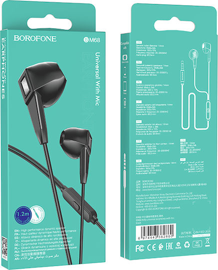 Borofone BM68 In-ear Handsfree με Βύσμα 3.5mm Μαύρο