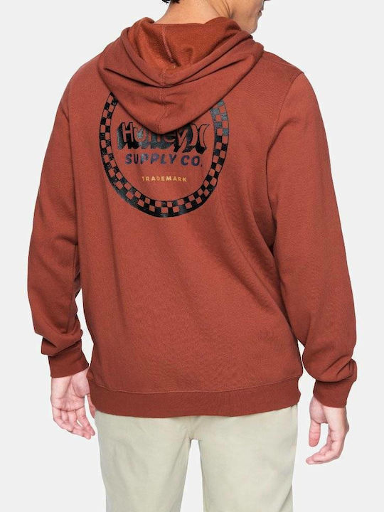 Hurley Formula Herren Sweatshirt mit Kapuze und Taschen Rot