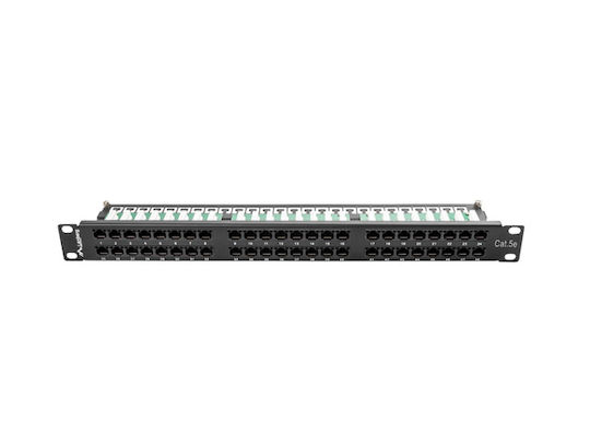 Lanberg Patch Panel για Rack 1U 19" 48 Θυρών cat5e Μαύρο