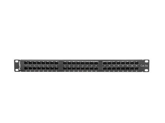 Lanberg Patch Panel για Rack 1U 19" 48 Θυρών cat5e Μαύρο