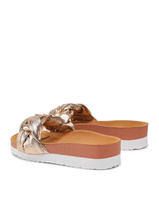 Yoder Women's Flat Sandals in Gold Color