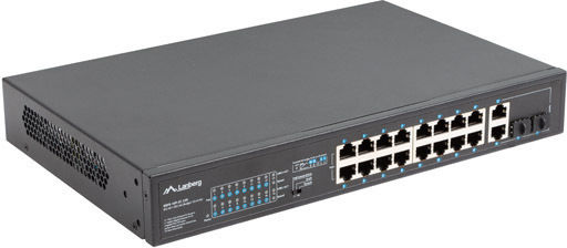 Lanberg RSFE-16P-2C-250 Unmanaged L2 PoE+ Switch με 16 Θύρες Gigabit (1Gbps) Ethernet και 2 SFP Θύρες
