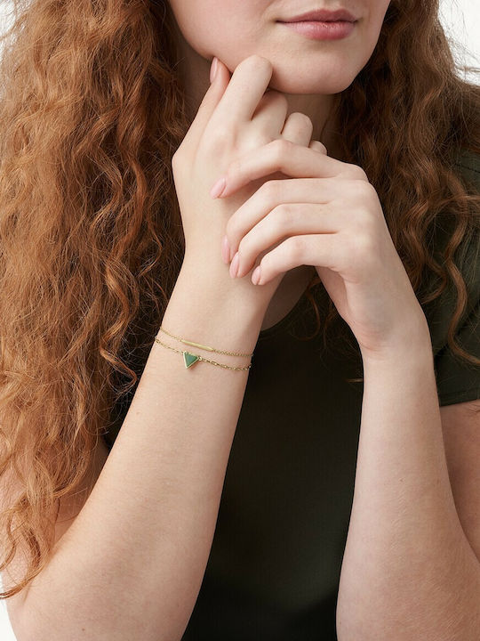 Fossil Bracelet Chain Val Joyful Expression made of Brass Gold Plated