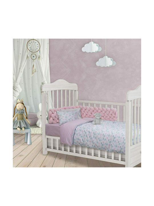 Das Home Σετ Βρεφικά Σεντόνια Κούνιας Βαμβακερά Baby Fun Ροζ 130x170εκ. 3τμχ
