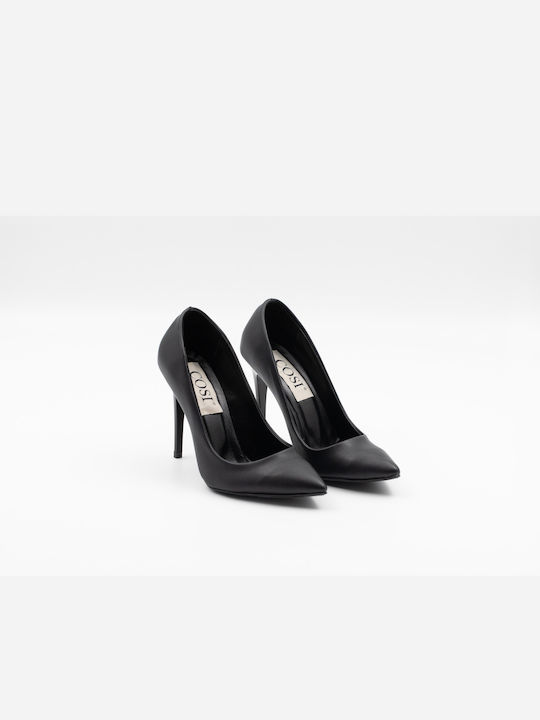 POINTED PUMPS WITH THIN HEEL, CODE: 038-BLACK