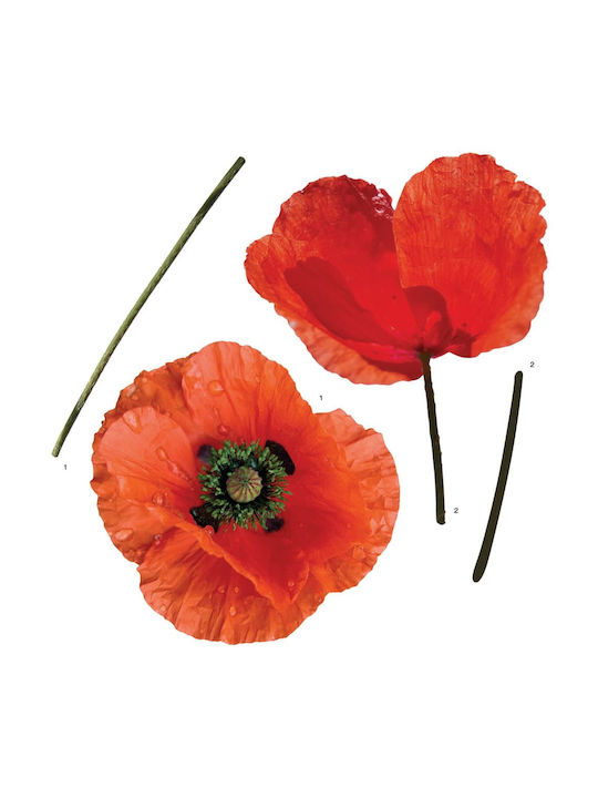 Decorative Wall Sticker Poppies 1 Piece Ango
