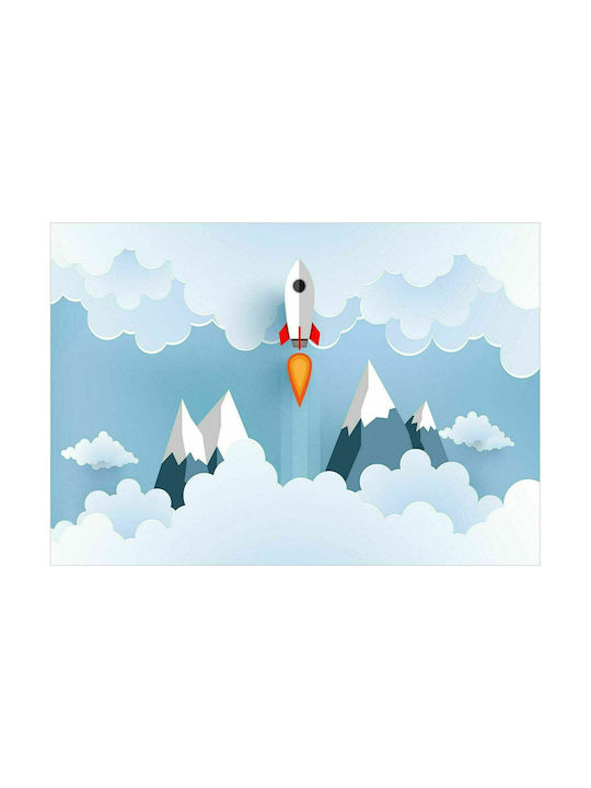 Polihome Peel & Stick Kids Wallpaper Rocket In The Clouds L245xH175cm