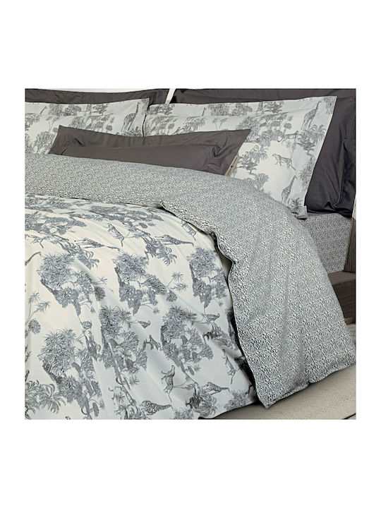 Greenwich Polo Club Duvet Cover Set Cotton Single with Pillowcase 160x240 2117 Grey / Cream