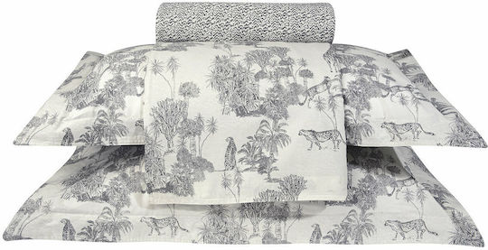 Greenwich Polo Club Bettbezug-Set Baumwolle Übergröße mit 2 Kissenbezügen 220x240 2117 Grey / Cream