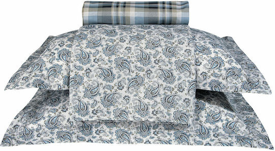 Greenwich Polo Club Duvet Cover Set Cotton Queen with 2 Pillowcases 220x240 2118 White / Beige / Blue