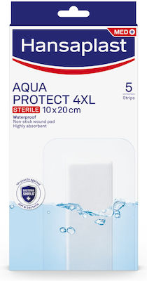 Hansaplast Aδιάβροχα και Αποστειρωμένα Αυτοκόλλητα Επιθέματα Aqua Protect 4XL 10x20cm 5τμχ