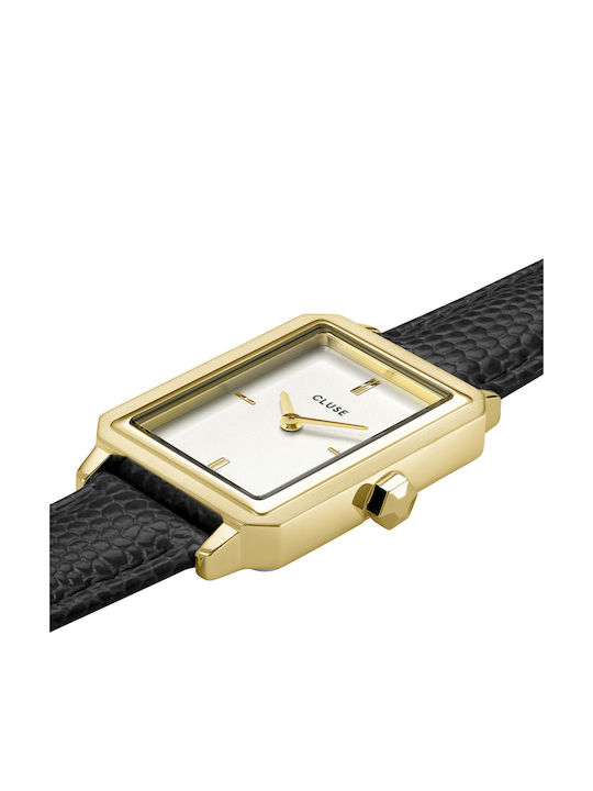 Cluse Fluette Women's Watch with Black Leather Strap