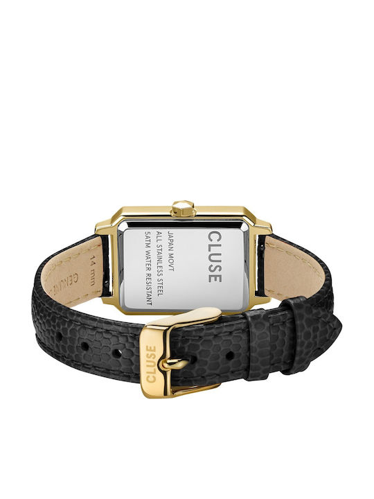 Cluse Fluette Women's Watch with Black Leather Strap