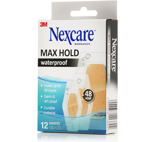 3M Nexcare Max Hold Αυτοκόλλητα Επιθέματα 48 Hours 12τμχ