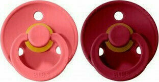 Bibs Pacifiers Rubber Colour Coral / Ruby for 6-18 months 2pcs