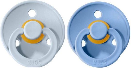 Bibs Colour Pacifiers Rubber Sky Blue / Baby Blue for 6+ months 2pcs