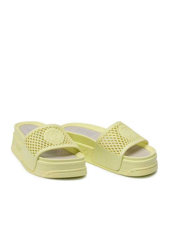 Women's Platform Slides Lemon