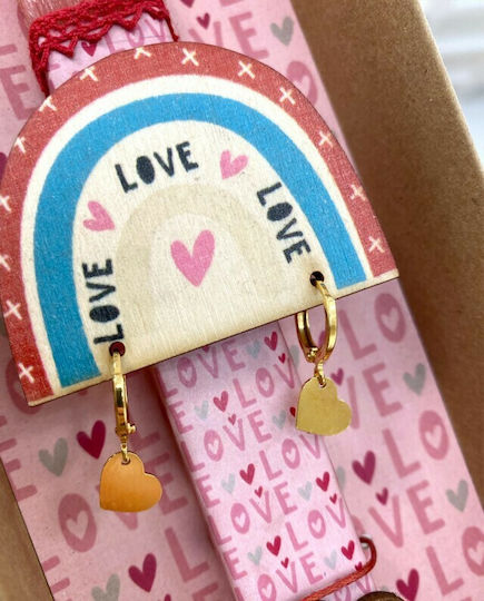 Easter Candle Love with Earrings Pink