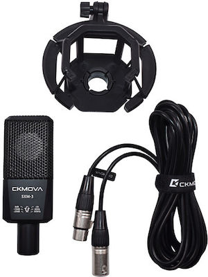 Ckmova Condenser XLR Microphone SXM-3 Shock Mounted/Clip On for Studio