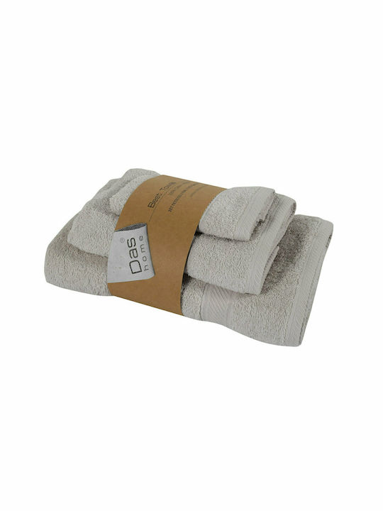 Das Home Bath Towel Set 3pcs Best 0596 Grey / Ecru Weight 480gr/m²