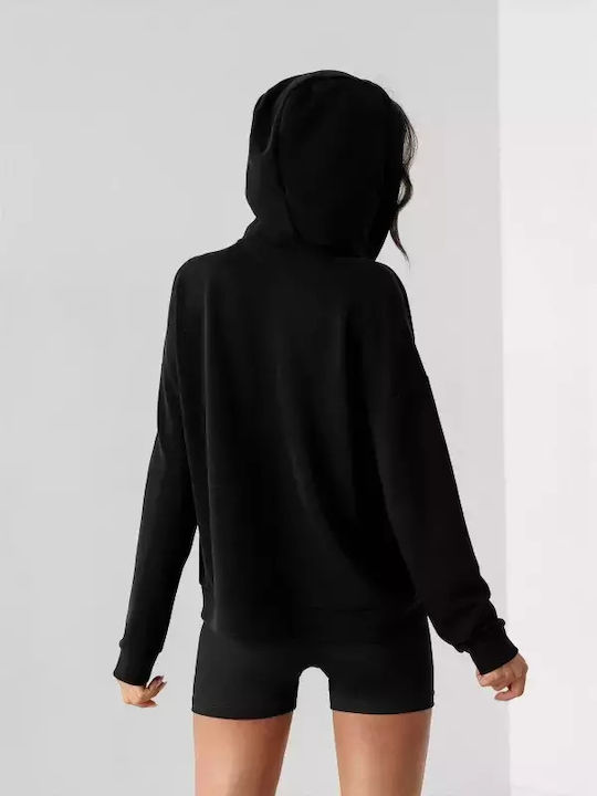 4F Yoga Women's Hooded Cardigan Black