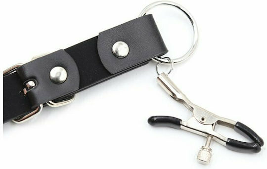 Dream Love OhMama Fetish! Leg Bondage Strap Clit Clamps Σφιγκτήρες Θηλών Black