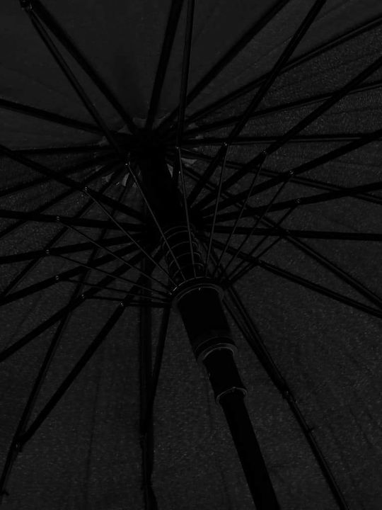 vidaXL Automatic Umbrella with Walking Stick Black