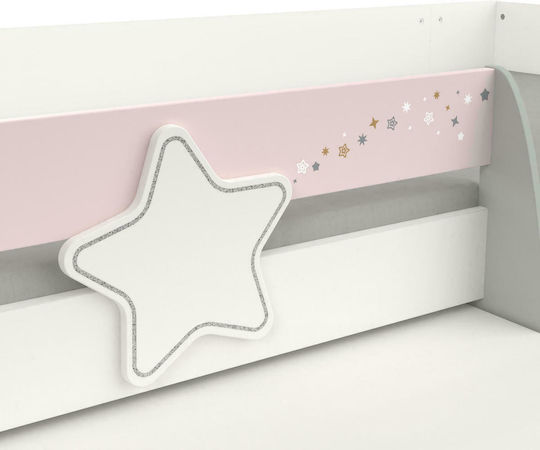 Liana Kids Bed Loft Bed Single with Desk White for Mattress 90x200cm