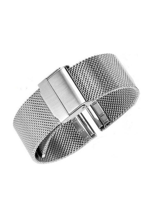 Vitopoulos Mesh Milanese Metallic-Armband Silber 24mm