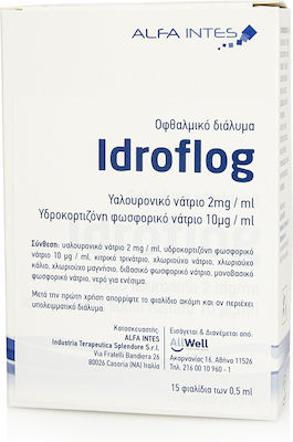 Alfa Intes Idroflog Οφθαλμικές Σταγόνες με Υαλουρονικό Οξύ για Ξηροφθαλμία 15x0.5ml