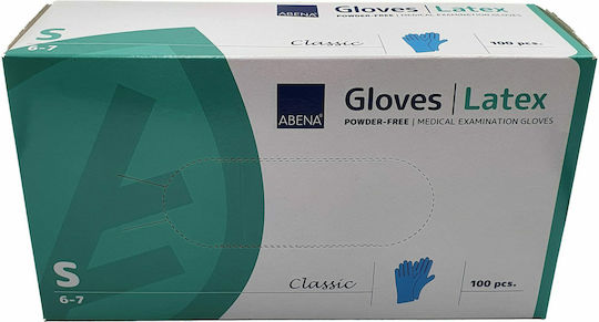 Abena Classic Γάντια Λάτεξ Χωρίς Πούδρα σε Μπλε Χρώμα 100τμχ