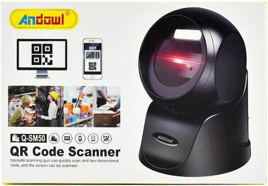 Andowl Scanner Παρουσίασης Ενσύρματο με Δυνατότητα Ανάγνωσης 2D και QR Barcodes