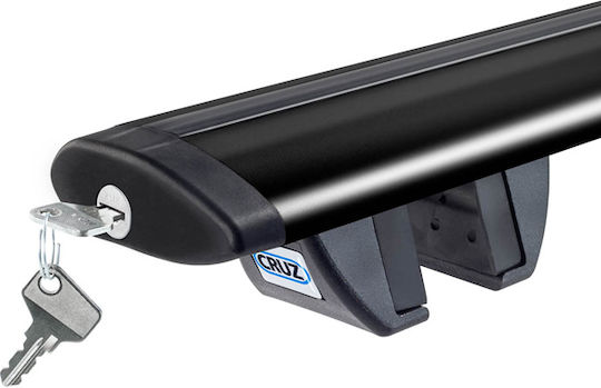 Auto Gs Metallic Car Roof Bars 925-434 for Fiat Grande Punto 3D Set with Roof Rack Legs and Lock Black