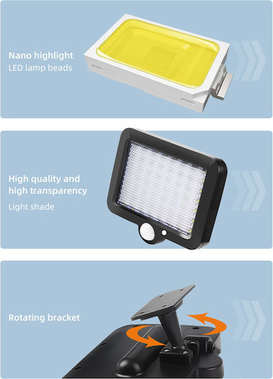 Superfire Waterproof Solar LED Flood Light 11W Cold White 8000K with Motion Sensor and Photocell IP65