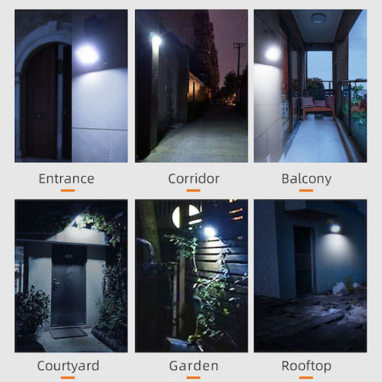 Superfire Waterproof Solar LED Flood Light 11W Cold White 8000K with Motion Sensor and Photocell IP65