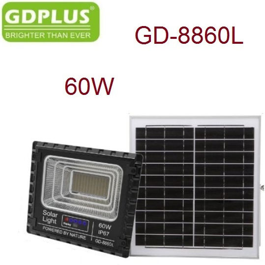 GDPLUS Waterproof Solar LED Floodlight 60W with Remote Control IP67