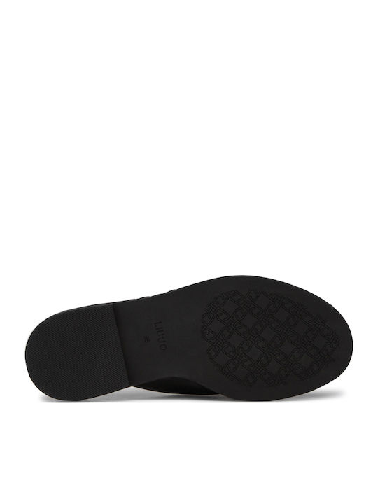 Pepita Leather Women's Flat Sandals in Black Color